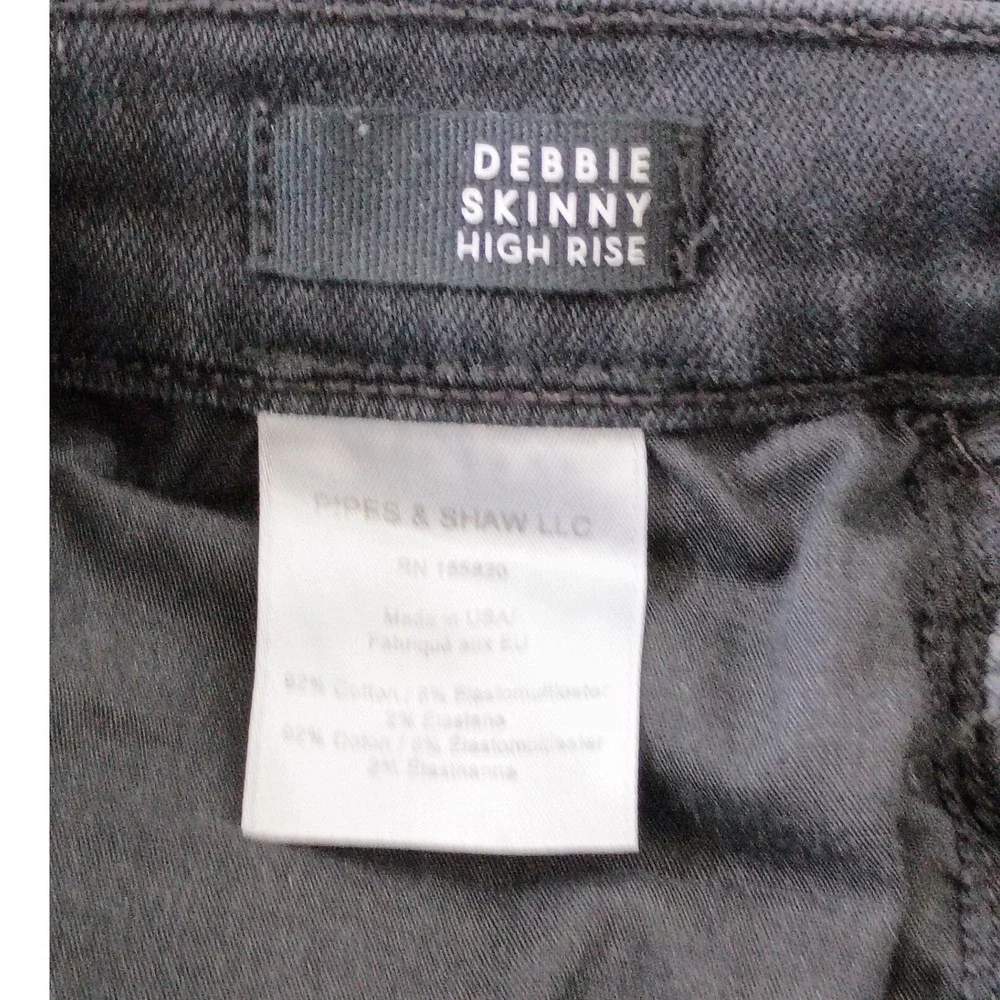 Veronica Beard Debbie High Rise Skinny Jeans Charcoal Button Fly‎ 24x27 USA $228
